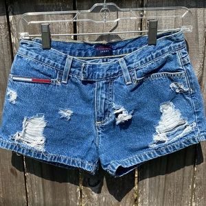 Tommy Hilfiger Tommy Jeans Denim Distressed Shorts Vintage